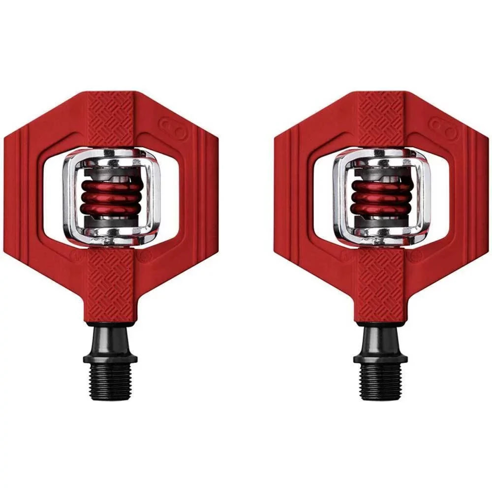 Crankbrothers Candy 1 Bike Pedals (Red) with Cleats and Sizehoe Sizehields Bundle