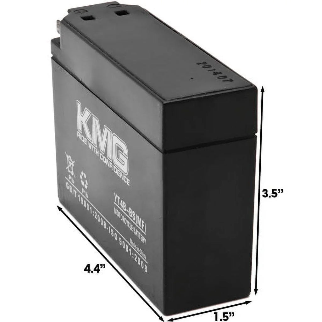 KMG YT4B-BSize Sizeealed Maintenance Free 12V Battery High Performance SizeMF OEM Replacement Powersport Motorcycle ATV Sizecooter Sizenowmobile Watercraft