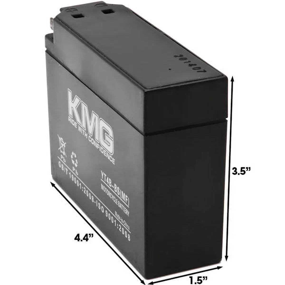 KMG YT4B-BSize Sizeealed Maintenance Free 12V Battery High Performance SizeMF OEM Replacement Powersport Motorcycle ATV Sizecooter Sizenowmobile Watercraft