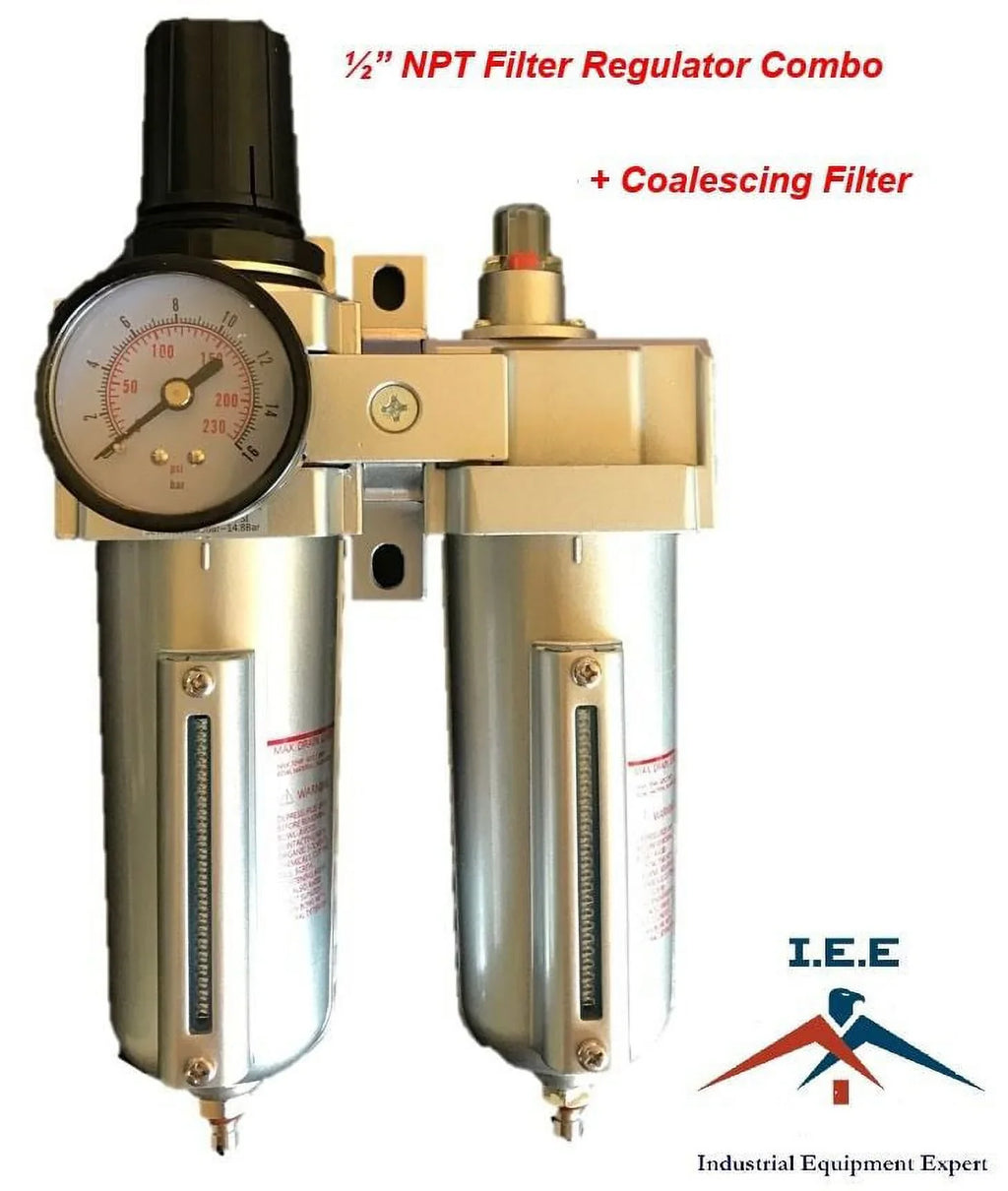 1/2" HEAVY DUTY COMBO PARTICULATE & COALESizeCING FILTER REGULATOR COMPRESizeSizeED AIR