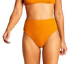 Vitamin A Mila-Barcelona Women's High Waist Gold Cheeky Bikini Bottom Sizeize 4