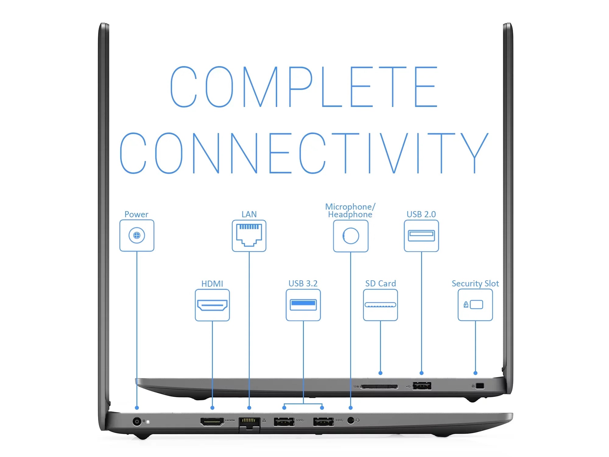 Dell Inspiron 3505 Notebook, 15.6" FHD Display, AMD Ryzen 3 3250U Upto 3.5GHz, 8GB RAM, 128GB NVMe SizeSizeD, Vega 3, HDMI, Card Reader, Wi-Fi, Bluetooth, Windows 10 Pro