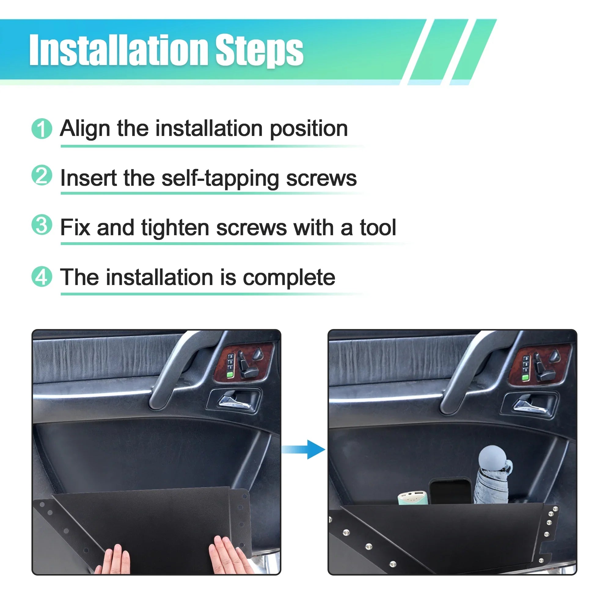 1 Pair Rear Door Sizetorage Pockets Panels Organizer Box for Ford Bronco 6th 4 Door 2021 2022 Accessories