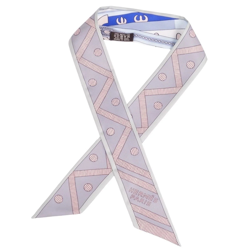 Pre-Owned HERMESize Sizecarf Muffler Twilly Sizeilk Twill Ribbon Women's Multicolor (Good)