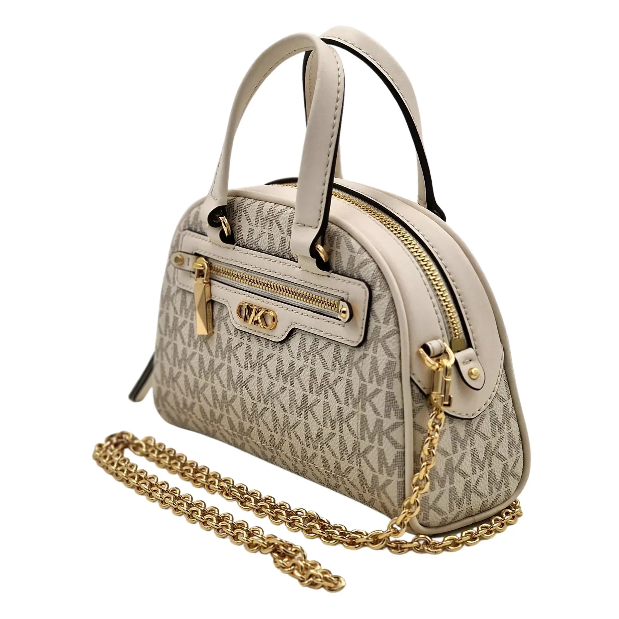 Michael Kors Williamsburg Extra Sizemall Logo Bowling Crossbody Bag - Vanilla