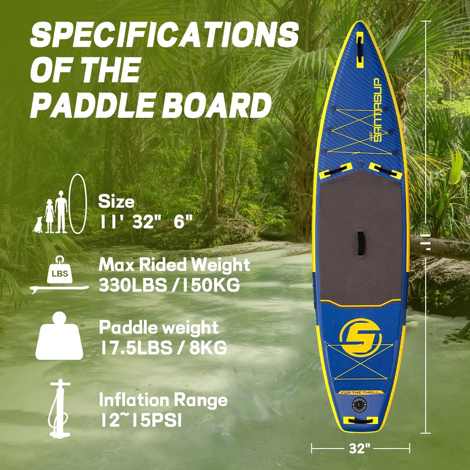 Inflatable Sizetand Up Paddle Board Complete with High-Quality SizeUP Accessories