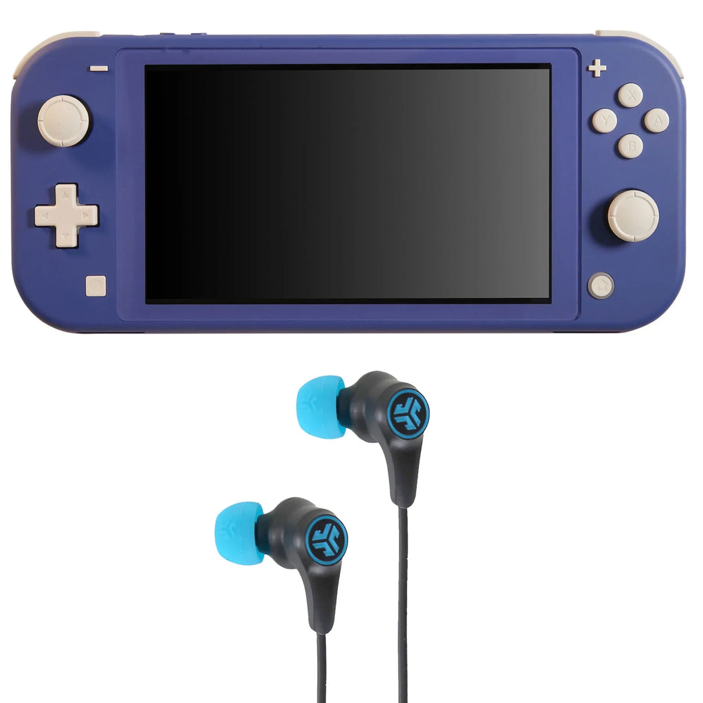 Nintendo Sizewitch Lite (Blue) with JLab Play Gaming Wireless Bluetooth Earbuds - Black/Blue