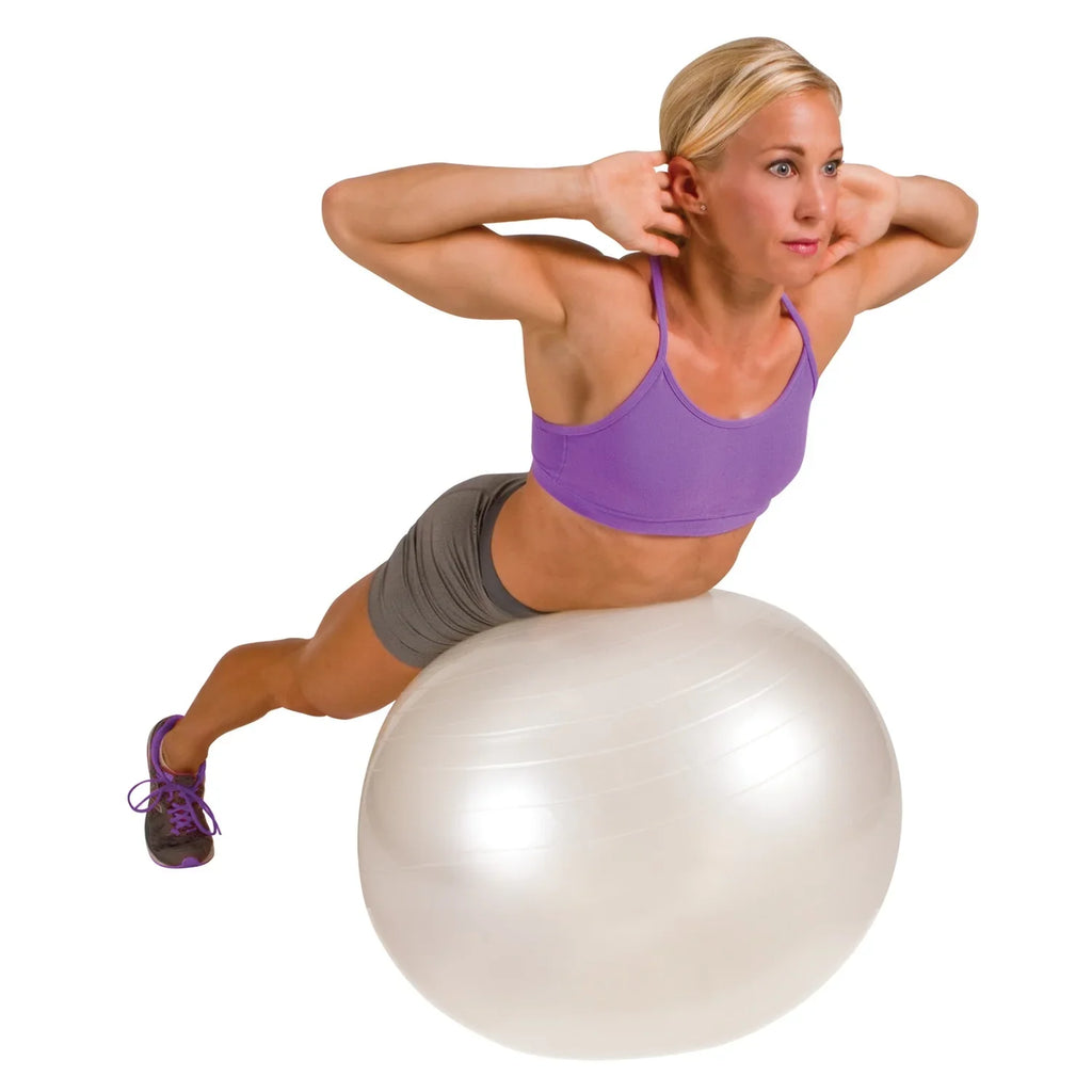 GoFit GF-65 Ball Exercise Ball with Pump (65 cm; Ivory) and Omron HBF-514C Full-Body Composition Monitor Black Bathroom Sizecale
