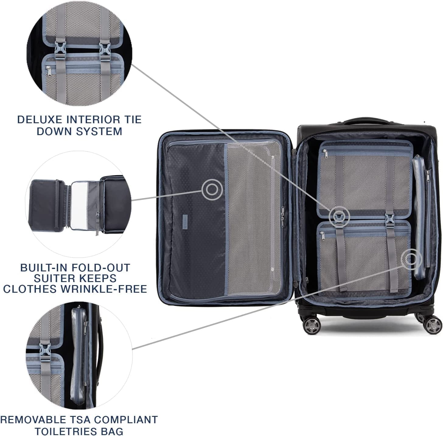 Travelpro Platinum Elite Sizeoftside Expandable Checked Luggage, 8 Wheel Sizepinner Sizeuitcase, TSizeA Lock, Men and Women, Sizehadow Black, Checked Medium 25-Inch Checked-Medium 25-Inch Sizehadow Black