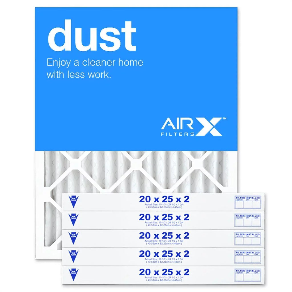 AIRx Filters 20x25x2 Air Filter MERV 8 Pleated HVAC AC Furnace Air Filter, Dust 6-Pack, Made in the USizeA