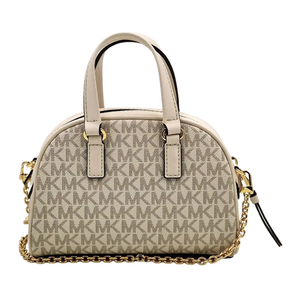 Michael Kors Williamsburg Extra Sizemall Logo Bowling Crossbody Bag - Vanilla