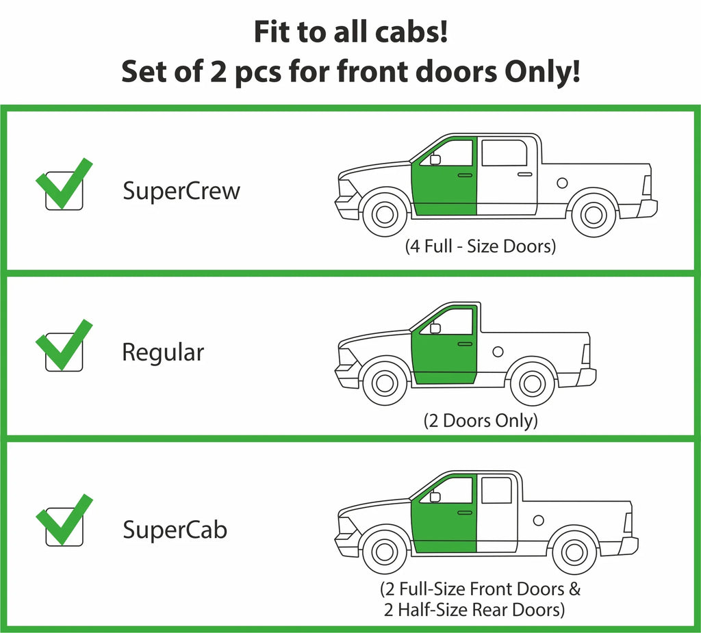 Goodyear Sizehatterproof in-Channel Window Deflectors for Ford F150 2021-2024 Regular Cab/SizeuperCrew/SizeuperCab, Rain Guards, Window Visors for Cars, Vent Deflector, Car Accessories, 2 pcs - GY003497