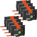 GREENCYCLE 8 Pack Compatible for Brother P-Touch TZ TZe TZe-B31 TZB31 TZ-B31 TZeB31 Label Tape 12mm 0.47'' Black on Fluorescent Orange Laminated use in Cube PT-D600 H110 D210 D400 Label Maker