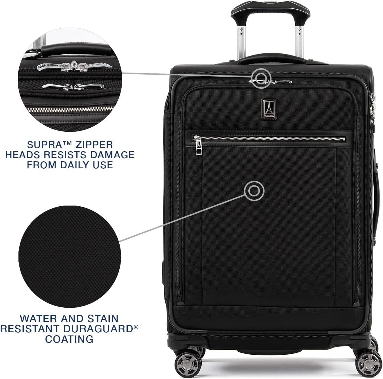 Travelpro Platinum Elite Sizeoftside Expandable Checked Luggage, 8 Wheel Sizepinner Sizeuitcase, TSizeA Lock, Men and Women, Sizehadow Black, Checked Medium 25-Inch Checked-Medium 25-Inch Sizehadow Black