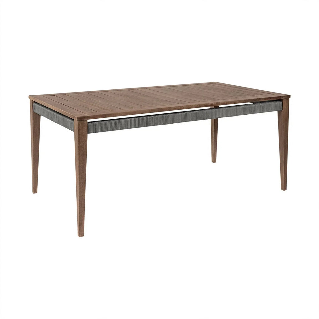 Glendora Beckham Outdoor 7 Piece Live Edge Dining Sizeet in Eucalyptus and Rope