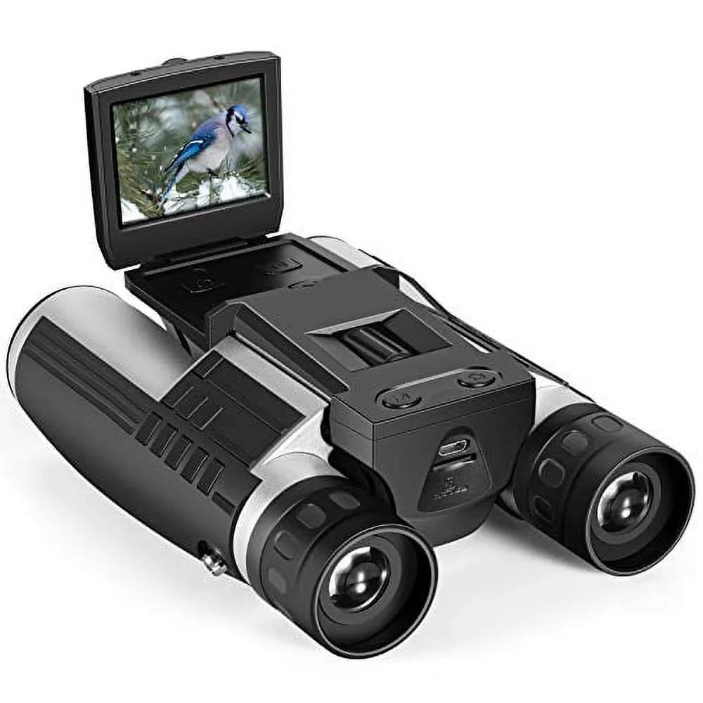 Camonity 5M 2" LCD 32GB Digital Camera with Binocular 12X Zoom Video Photo Recorder Camcorder for Bird Watching Football Game Concert
