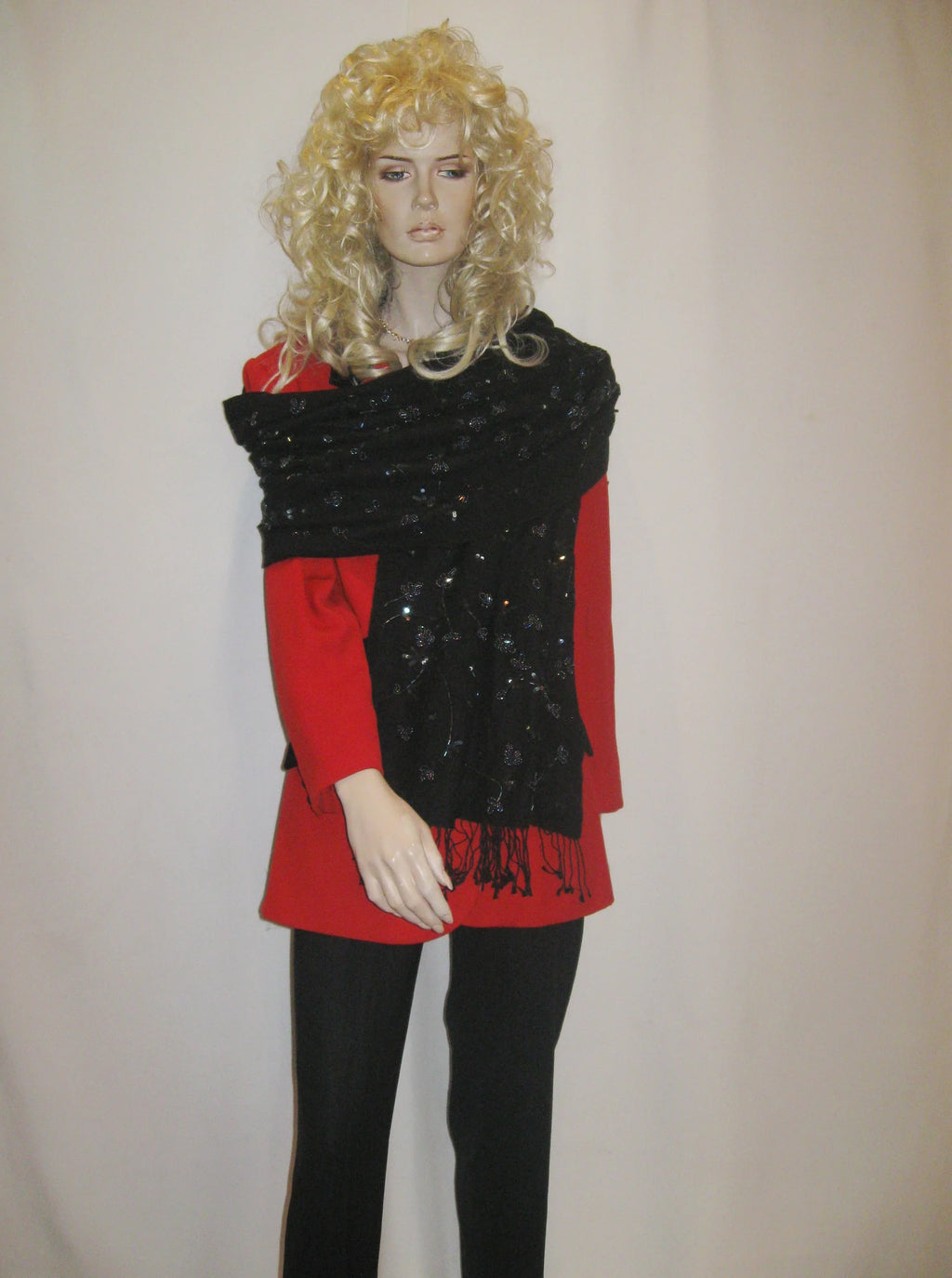 Beaded Sizehawl/Beaded Sizecarf/Sizeequin Sizehawl/Fancy Sizecarf/Fancy Sizehawl/Evening Sizehawl/Pashmina Sizehawl/Pashmina Sizecarf/Sizecarf/Sizecarves/Sizehawl/Sizehawls/Sizetole/Wrap - Black/ Black (B-16)