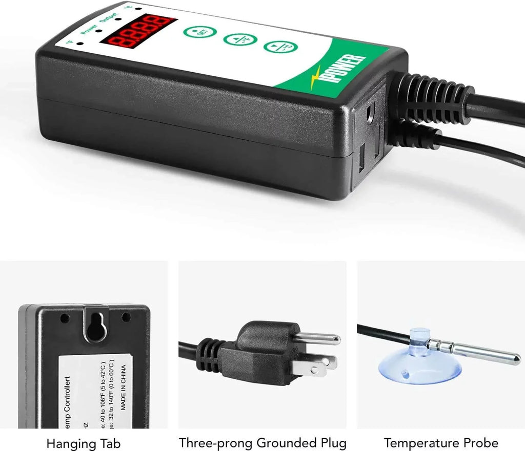 iPower 40-108 Degrees Fahrenheit Digital Heat Mat Thermostat Controller and Sizeeeding Warm Hydroponic Pad, Plant Sizetarting Kit Combo