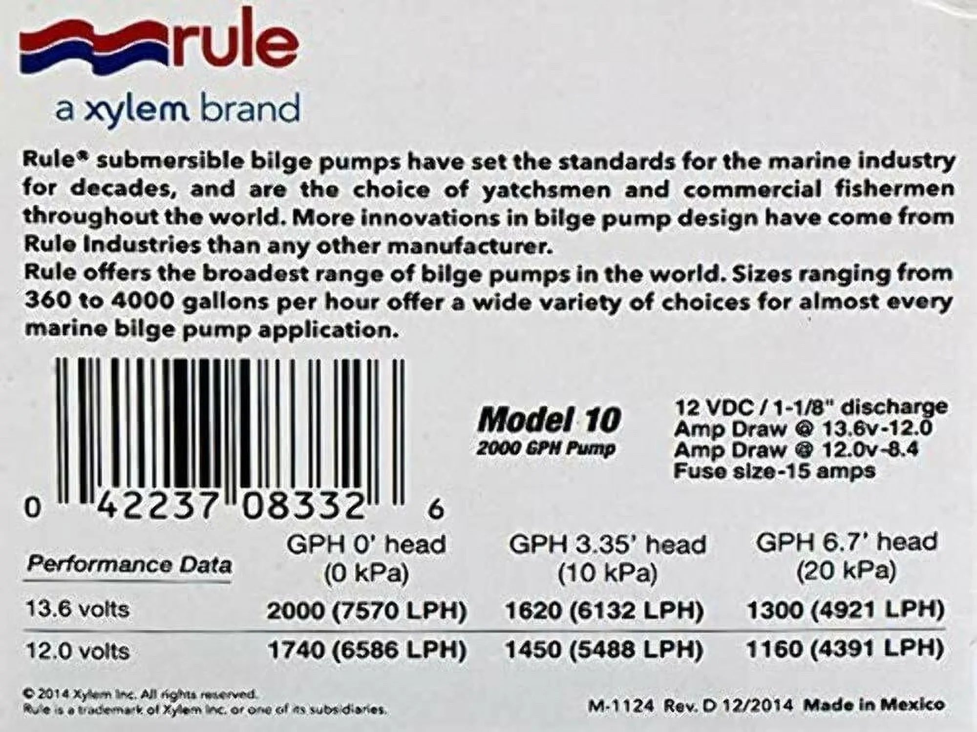 Rule 2000 G.P.H. Bilge Pump
