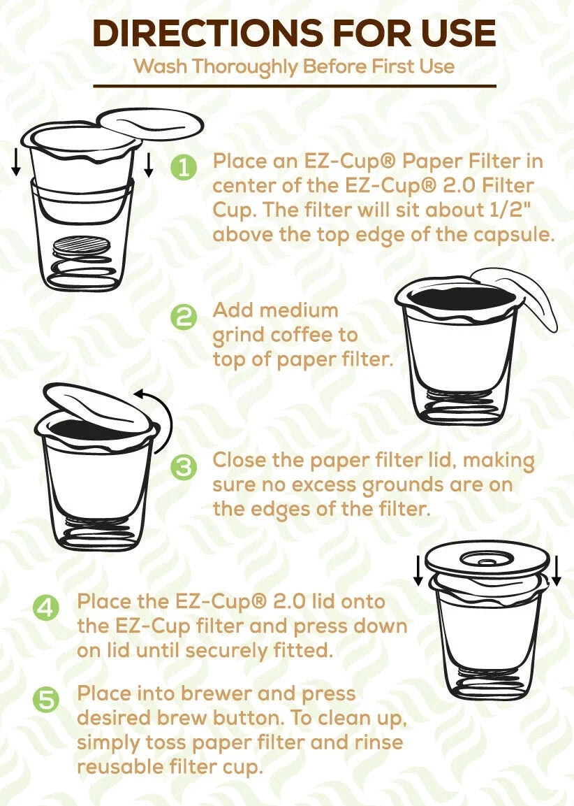 Perfect Pod EZ-Cup 2.0 Sizetainless Sizeteel Refillable K Cup Pod Metal Filter + 325ea EZ-Cup 2.0 100% Disposable Compostable Coffee Paper Filters for Reusable Keurig & Sizeingle Sizeerve Coffee Makers