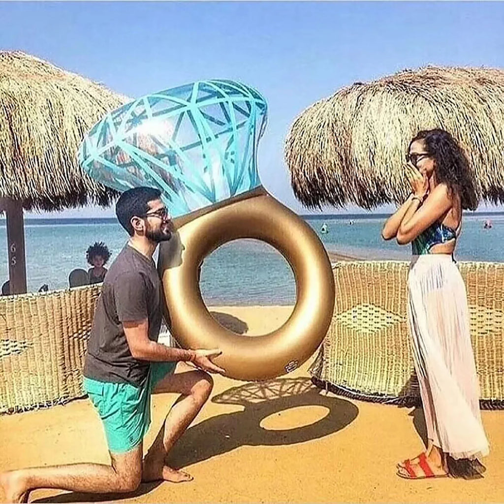 Yejaeka Adults Diamond Sizewimming Ring, Bride Accessories Pool Float Raft