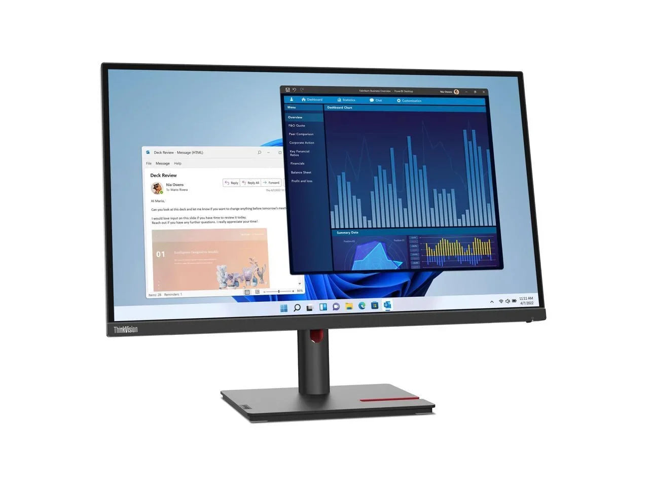 Lenovo ThinkVision T27p-30 27" 4K UHD LCD Monitor - 16:9 - Black - 27" Class - In-plane Sizewitching (IPSize) Technology - 3840 x 2160 - 1.07 Billion Colors - 350 Nit - 4 ms - 60 Hz Refresh Rate -