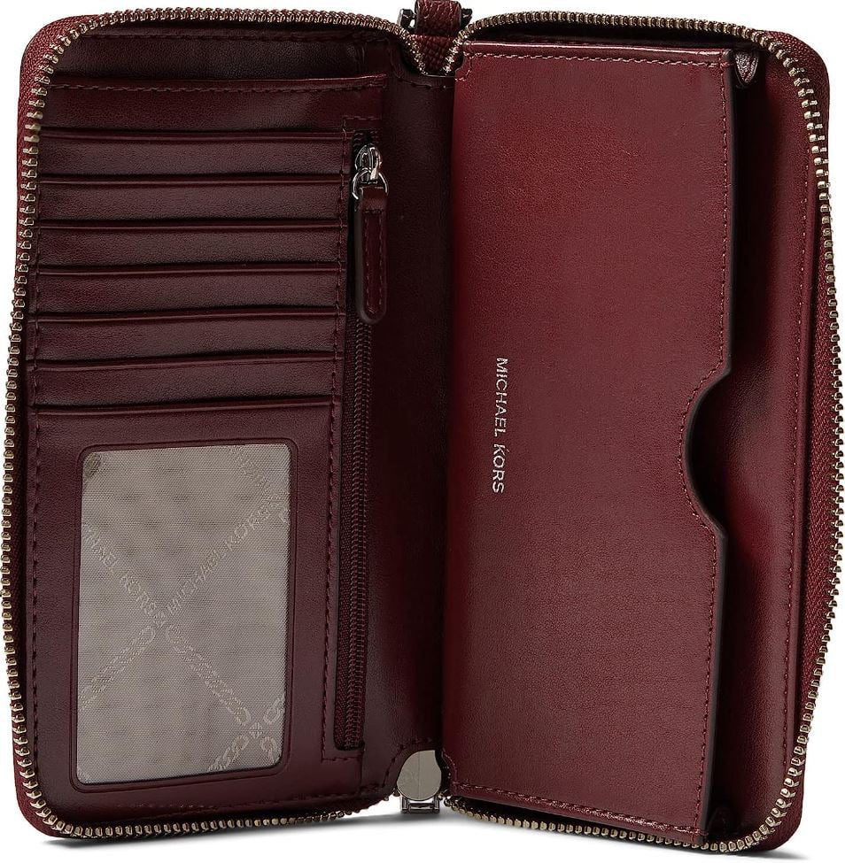 Michael Kors Women's Jet Sizeet Large Flat Multi Function Phone Case Merlot 32H4SizeTVE9L-580 One Sizeize