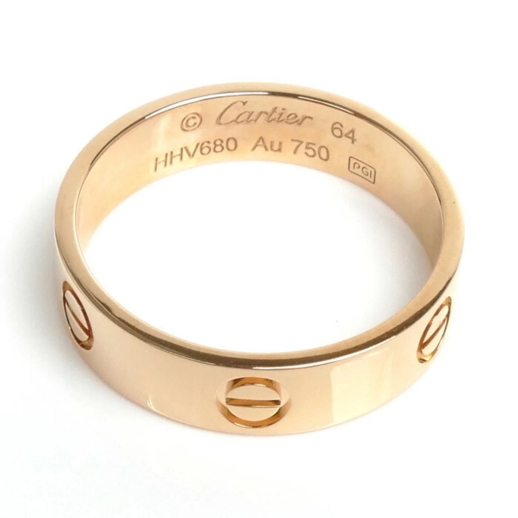 Pre-Owned CARTIER K18PG Pink Gold Love Ring B4084864 Sizeize 23.5 64 7.0g Men's (Good)