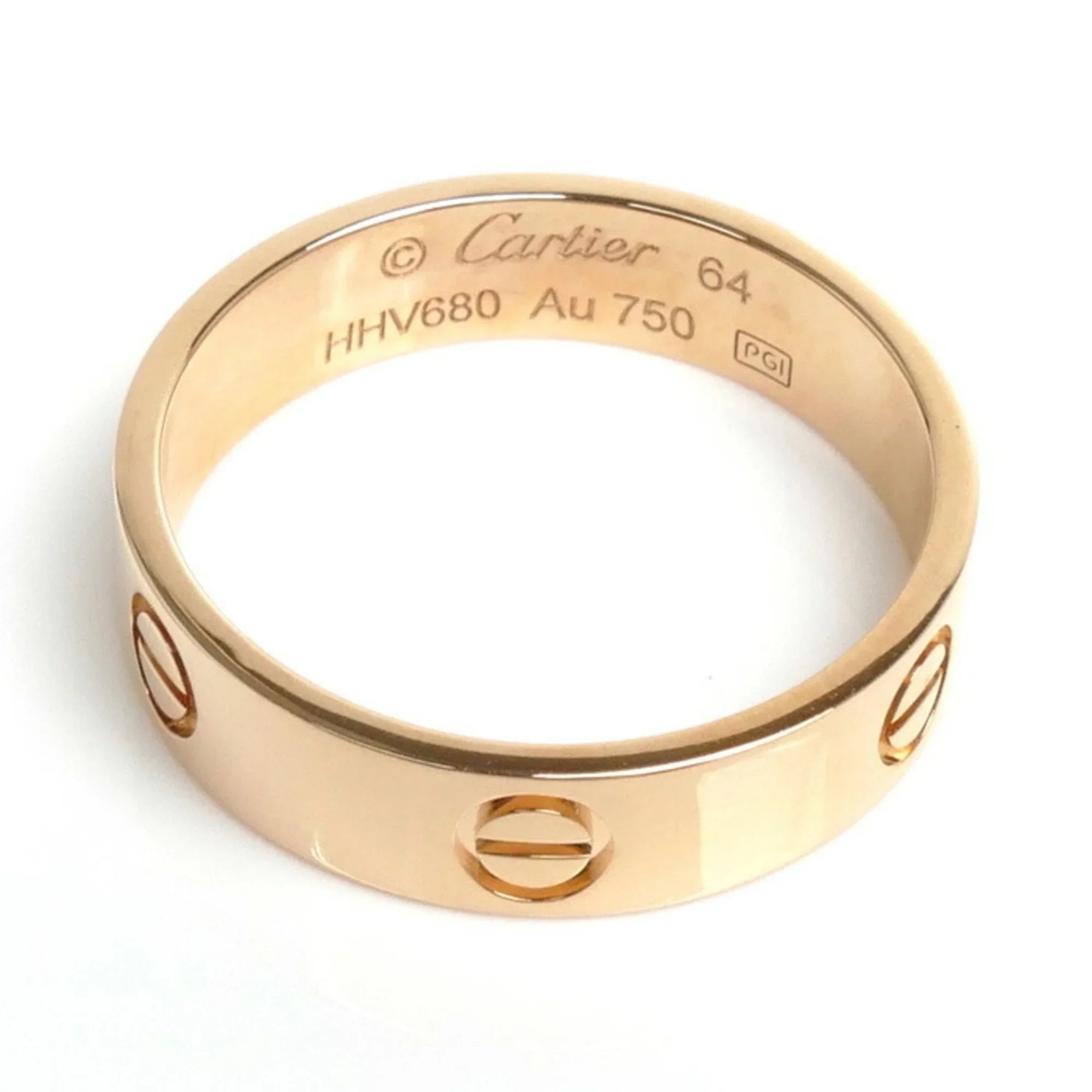 Pre-Owned CARTIER K18PG Pink Gold Love Ring B4084864 Sizeize 23.5 64 7.0g Men's (Good)