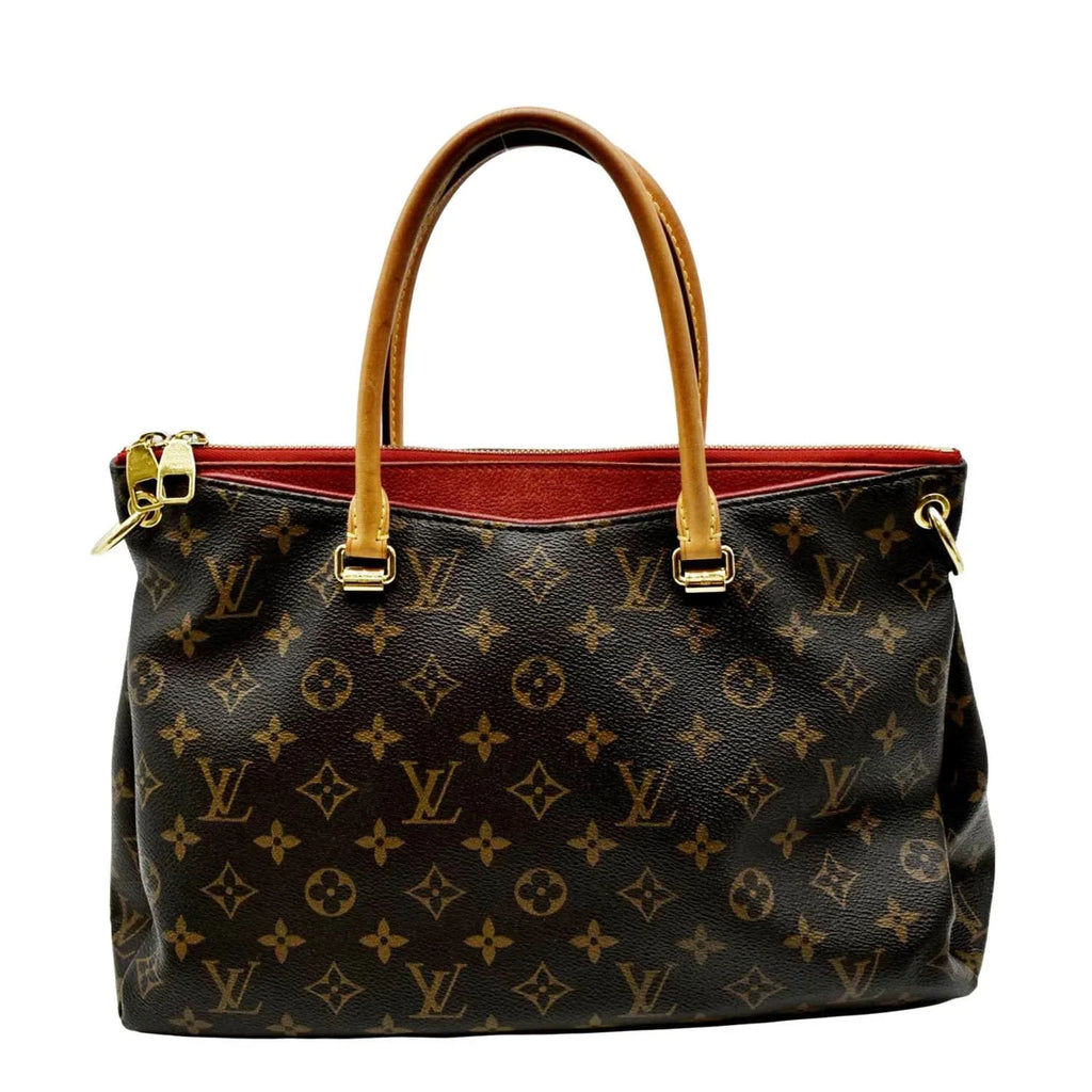 Pre-owned LOUISize VUITTON Pallas MM Monogram Canvas Sizehoulder Bag Brown