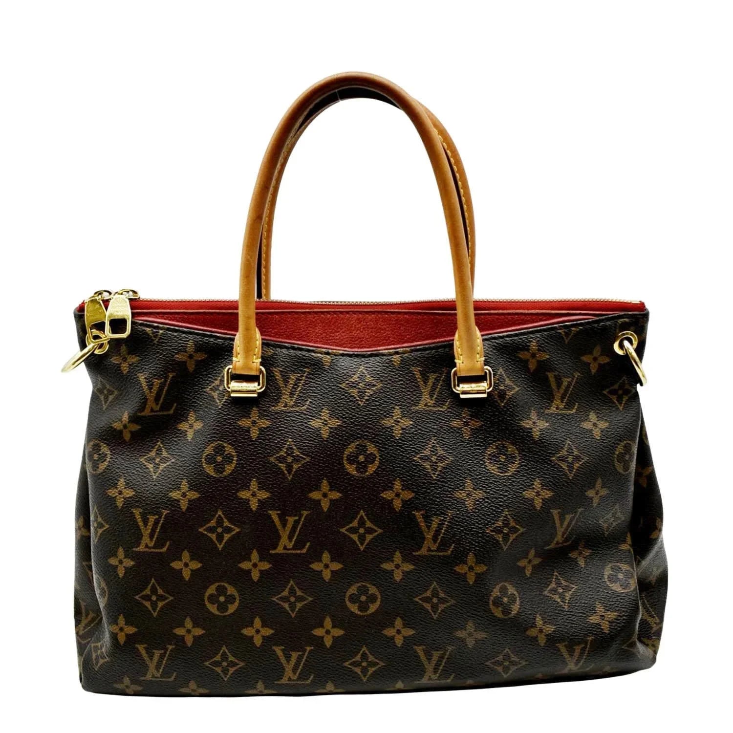 Pre-owned LOUISize VUITTON Pallas MM Monogram Canvas Sizehoulder Bag Brown