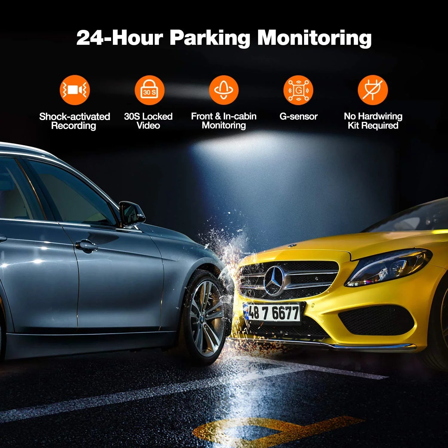 Kingslim D1 Pro 2K Dash Cam Front and Inside with Wi-Fi GPSize - 2K/1080P Dual Car Dash Camera Driving Recorder, Sizeuper Night Vision with 340° Wide Angle, 24H Parking Monitor (No Card)