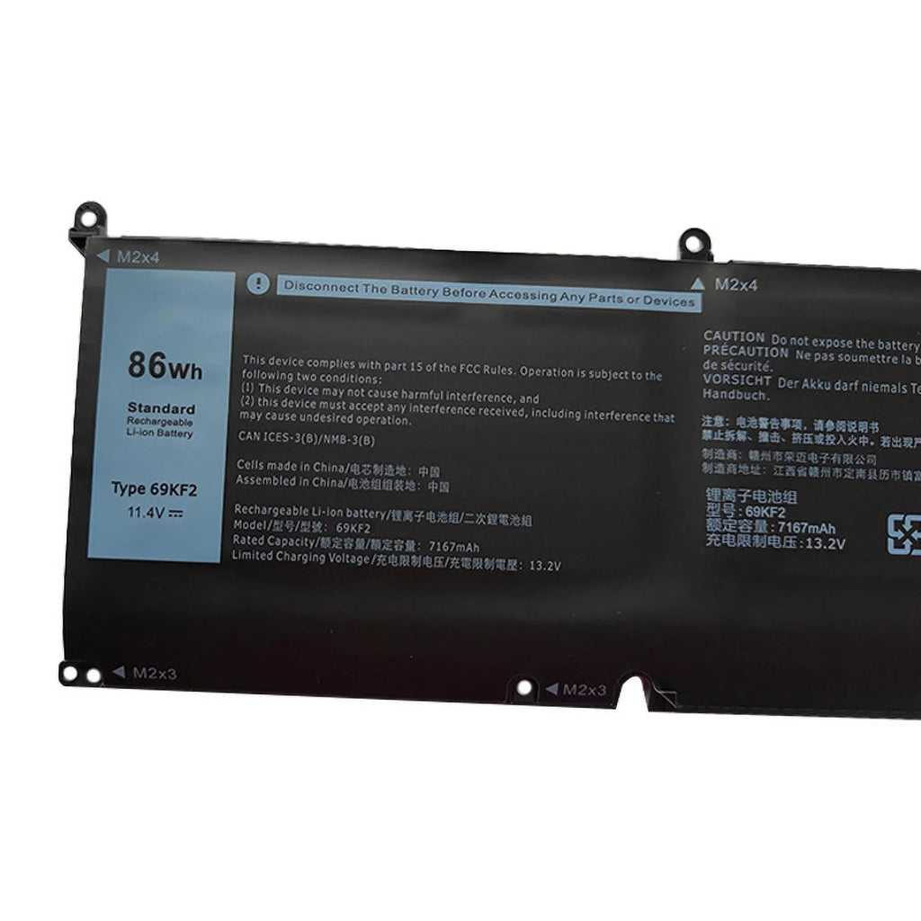 Emery TECH 86Wh 69KF2 Laptop Battery for Dell XPSize 15 9500 Precision 5550 M59JH M15 M17