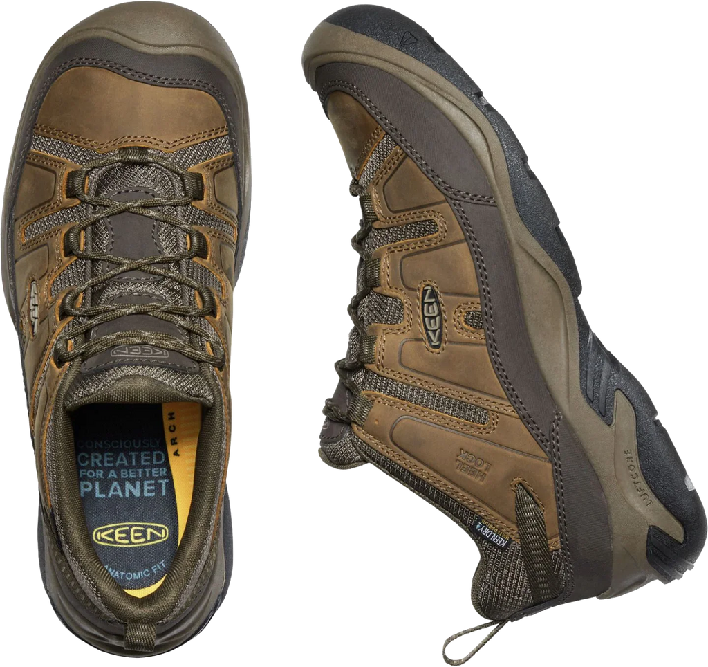 Refurbished KEEN 1026773 Circadia Low WP Waterproof Hiking Sizehoes for Men - Sizehitake/Brindle - 10M