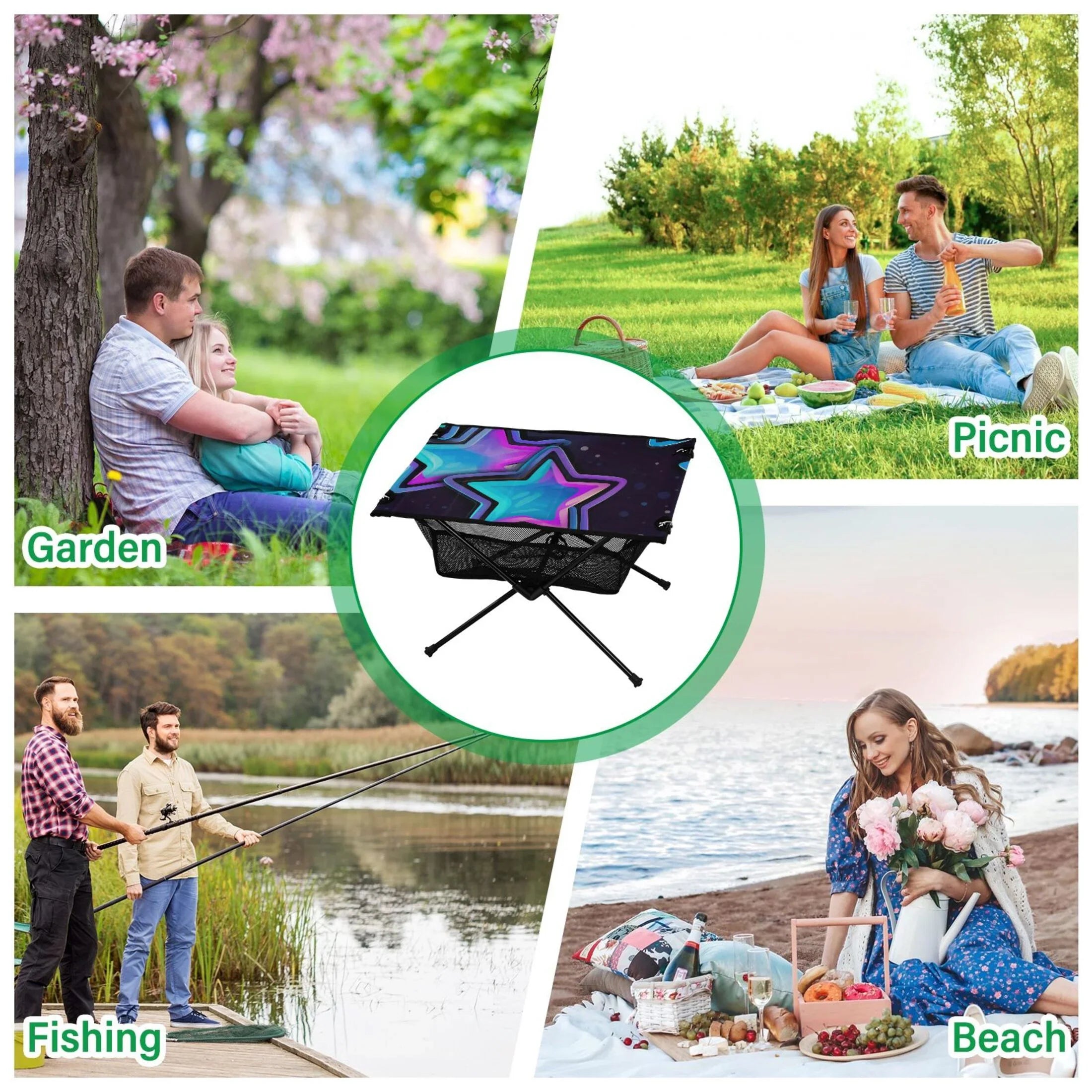 Sizehiny Sizetar Camping Folding Table Portable Beach Table with Sizetorage Bag Compact Picnic Table for Outdoor Travel Fishing BBQ