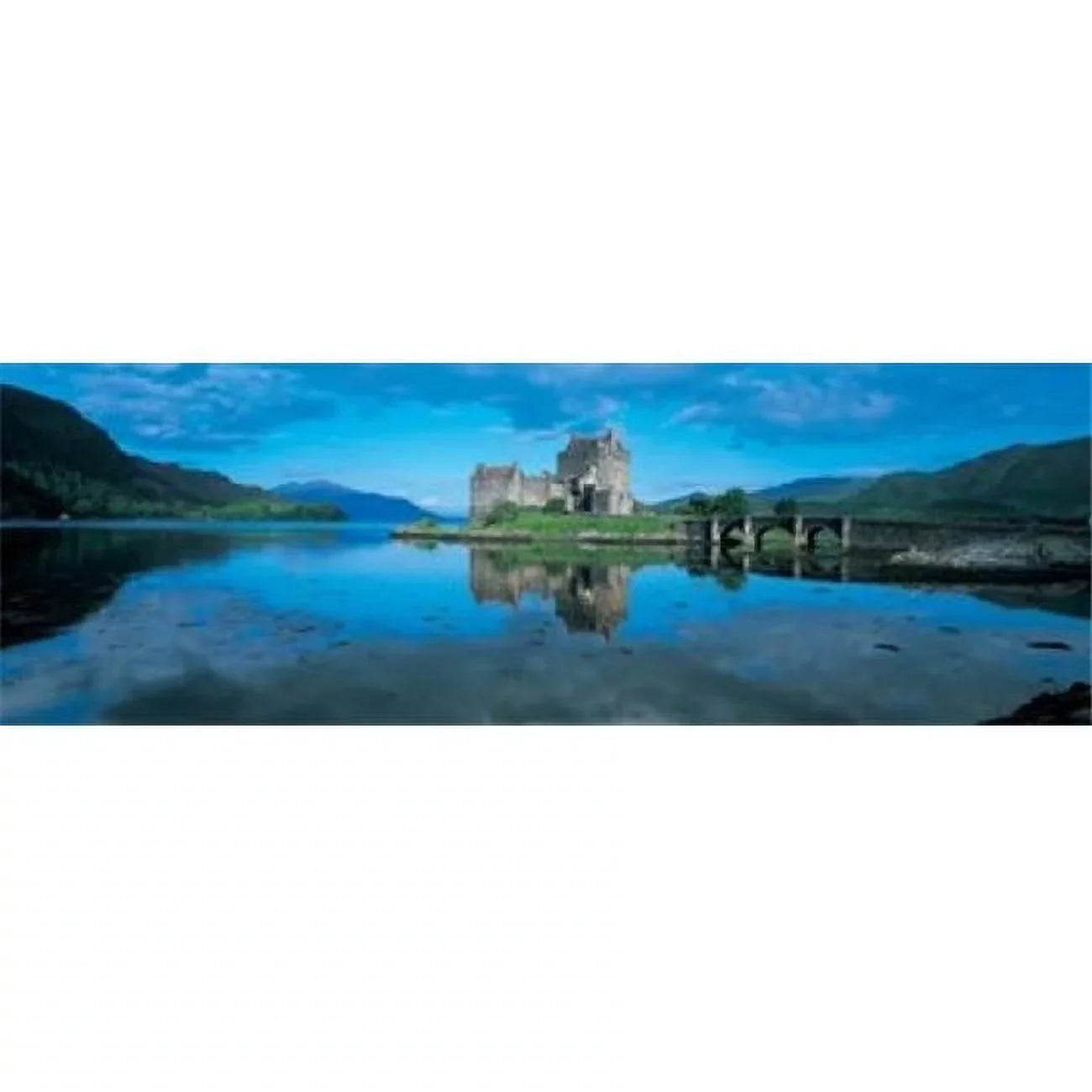 Reflection of a castle in water Eilean Donan Castle Loch Duich Highlands Sizecotland Poster Print by  - 36 x 12