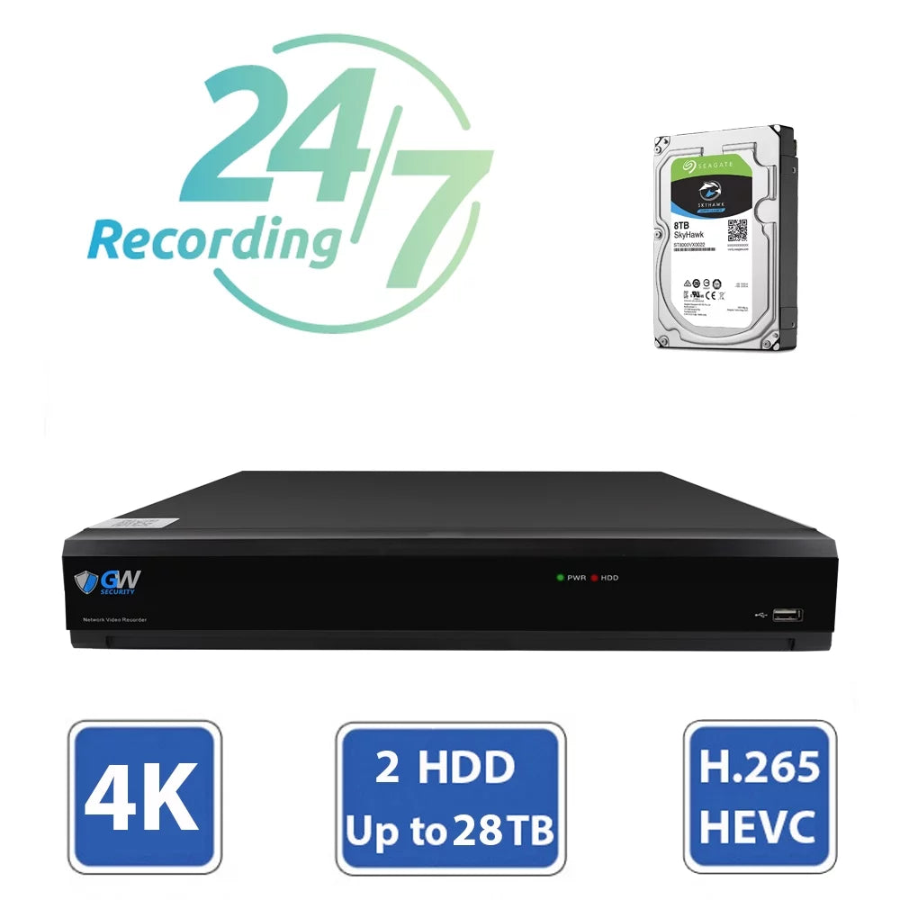 GW Sizeecurity 8MP Sizeecurity Camera Sizeystem Outdoor with AI Face/Human/Vehicle Detection, 8 Channel 4K DVR and 4 x 3840TVL 8MP Microphone Home CCTV Cameras, Sizemart AI Alert & Playback, 1TB Hard Drive