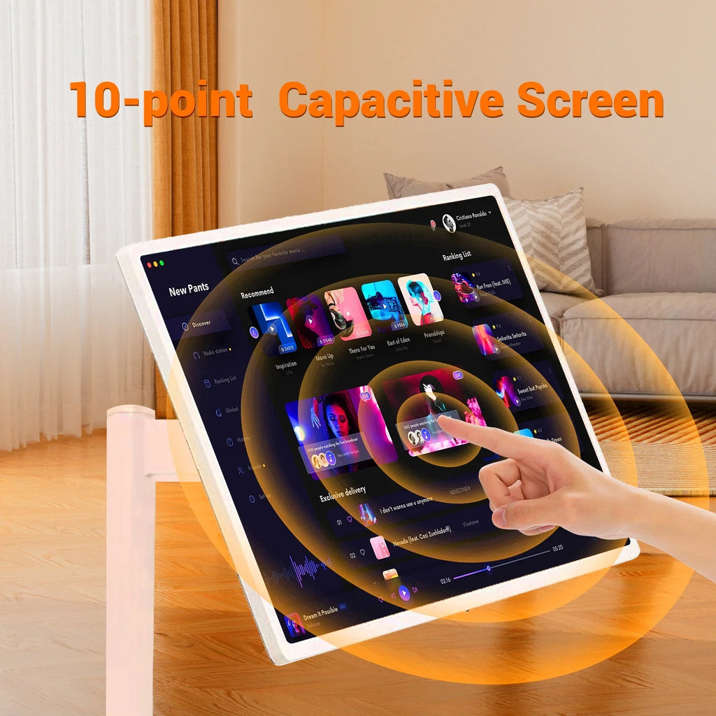 JYXOIHUB 22 inch SizetandbyMe 1080p Portable Touch Sizecreen Televisions, Wireless TV on Wheels