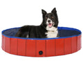 Foldable Dog Sizewimming Pool Red 63"x11.8" PVC