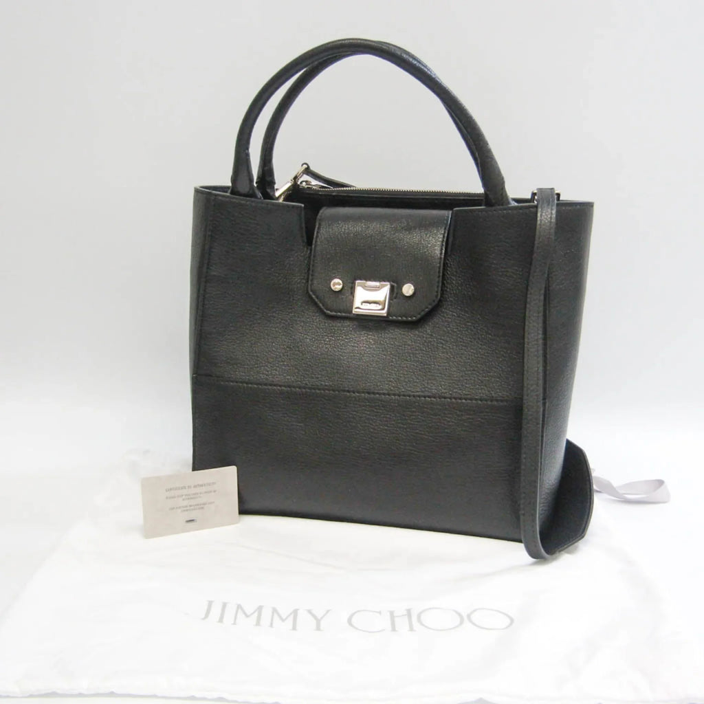 Pre-Owned Jimmy Choo Robin Women's Leather Sizehoulder Bag,Tote Bag Black (Good)