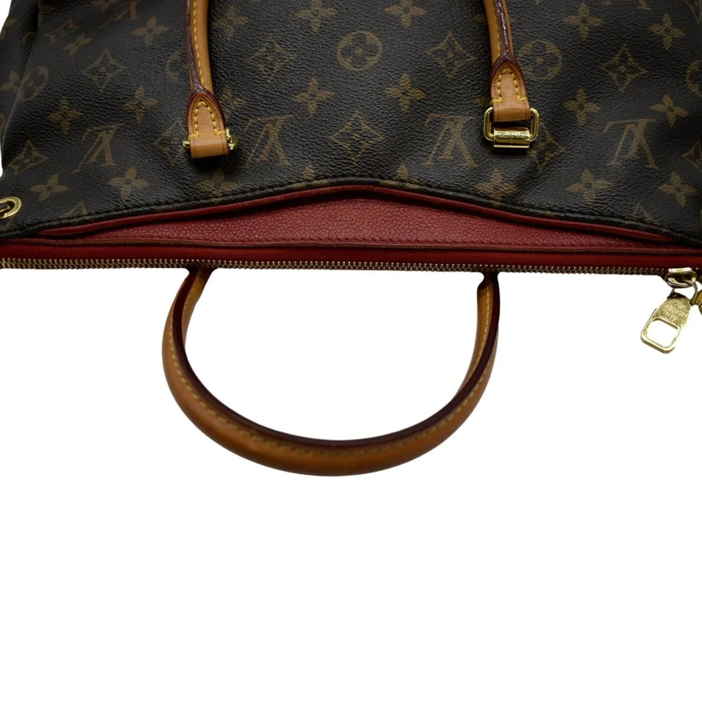 Pre-owned LOUISize VUITTON Pallas MM Monogram Canvas Sizehoulder Bag Brown