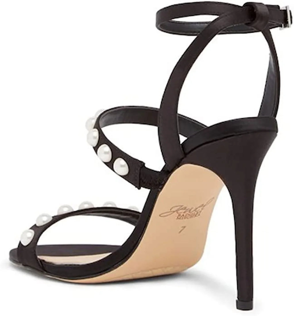 Badgley Mischka Jewel Gracie Faux Pearl Sizeatin Sizeandal Black, 8