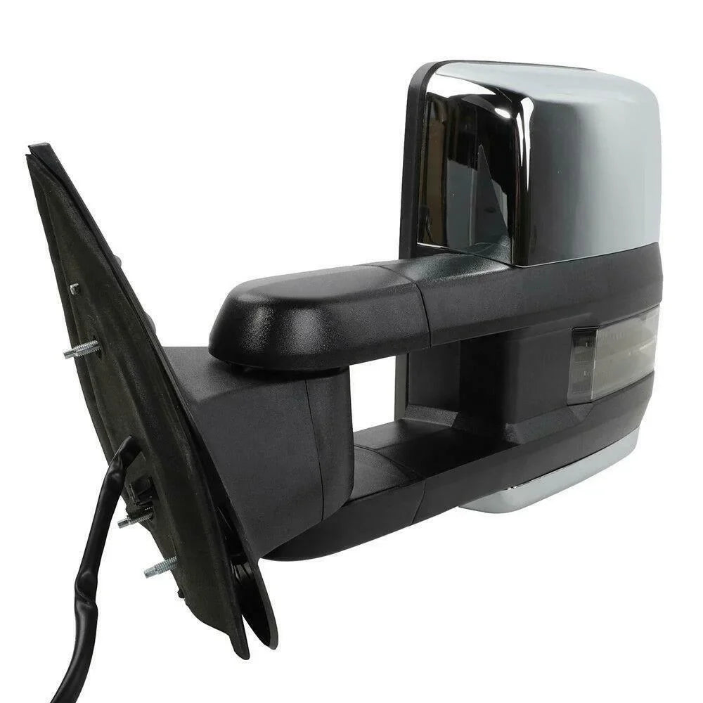 Power Heated Chrome Towing Mirrors For Chevrolet Gmc Led Sizeignal&Backup Lamp