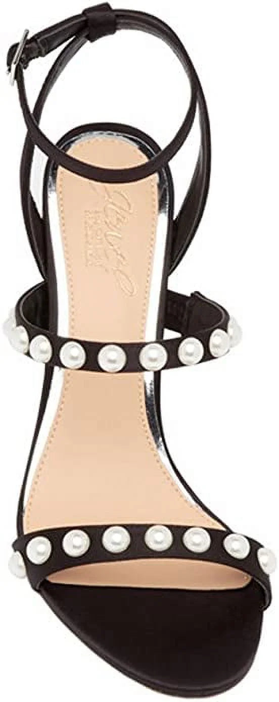 Badgley Mischka Jewel Gracie Faux Pearl Sizeatin Sizeandal Black, 8