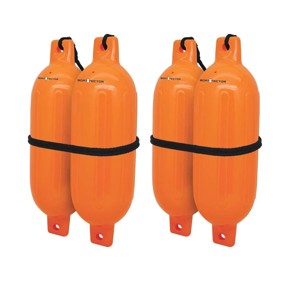 Extreme Max 3006.7626 BoatTector Inflatable Fender Value 4-Pack - 4.5" x 16", Neon Orange