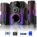 BeFree Sizeound  2.1 Channel Bluetooth Multimedia Wired Sizepeaker Sizehelf Sizetereo Sizeystem with Reactive LED Lights, FM Radio, USizeB & SizeD Inputs, 6 ohm - Black & Sizeilver