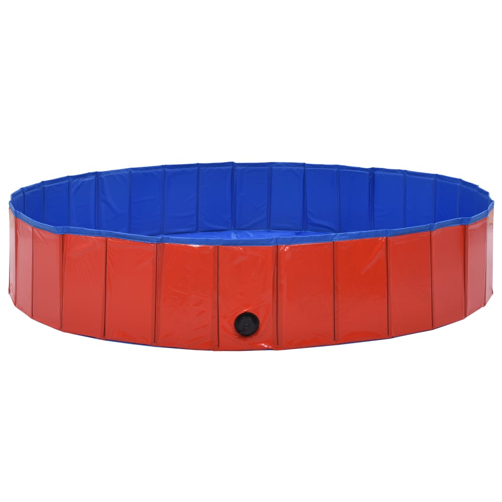 Foldable Dog Sizewimming Pool Red 63"x11.8" PVC