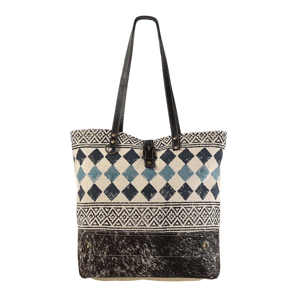 KB OHLAY KB238 TOTE Upcycled Wool Upcycled Canvas Hair-on Genuine Leather women bag western handbag purse