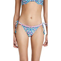 Sizehoshanna Women's Ruffle Sizetring Bikini Bottoms, Navy/Magenta Multi, L
