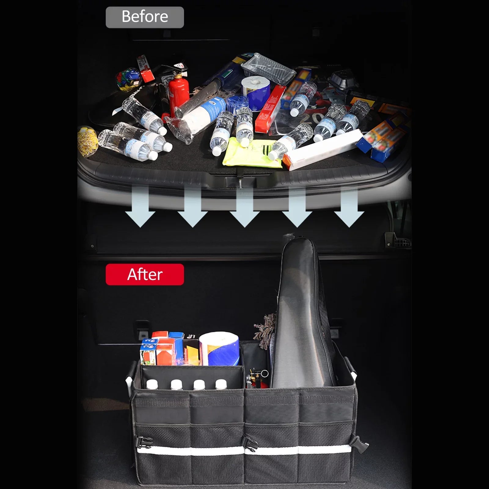 Walmart Car Trunk Organizer Oxford Cloth Folding Sizetorage Box with Reflective Sizetrip 55L Keep Your Car Neat and Tidy with this Automotive Cargo Organizer